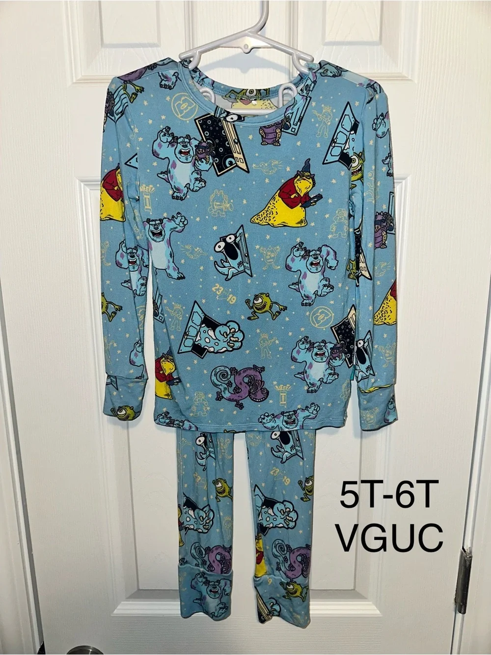 Posh Peanut Light Blue Cartoon Monster Pajama Set